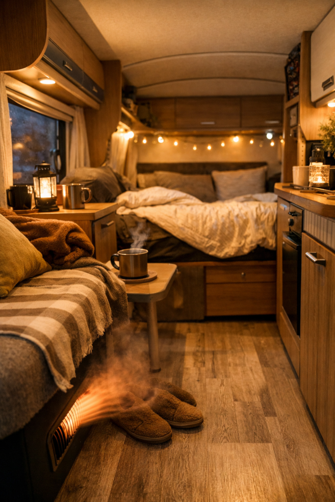 interior furgo camper acojedor